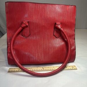 Large‎ Red Faux Leather Bag Tote Purse Handles